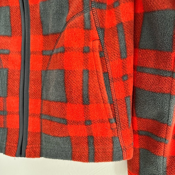 Merona grey/red plaid fleece zip jacket sz: XS - Picture 2 of 6